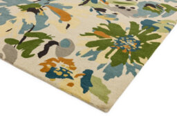 Floral Green Multi Wool Luxurious Modern Easy To Clean Handmade Rug For Dining Room Bldroom And Living Room-200Cm X 290Cm - thumbnail 2
