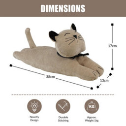 Geezy Large Weighted Animal Door Stopper Cat Design Fabric Novelty Bedroom Home Decor - thumbnail 3