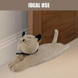 Geezy Large Weighted Animal Door Stopper Cat Design Fabric Novelty Bedroom Home Decor - thumbnail 2