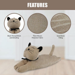 Geezy Large Weighted Animal Door Stopper Cat Design Fabric Novelty Bedroom Home Decor - thumbnail 5