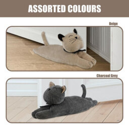 Geezy Large Weighted Animal Door Stopper Cat Design Fabric Novelty Bedroom Home Decor - thumbnail 4