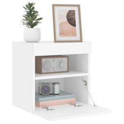Berkfield Tv Wall Cabinet With Led Lights White 40X30X40 Cm - thumbnail 7
