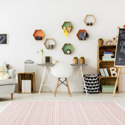 Pink Outdoor Rug, Geometric Stain-Resistant Rug For Patio Decks, 3mm Modern Outdoor Luxurious Area Rug- 160Cm X 220Cm - thumbnail 3