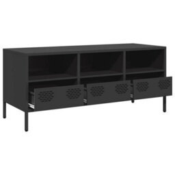 Berkfield Industrial Tv Cabinet Black 101.5X39X43.5 Cm Cold-Rolled Steel - thumbnail 5