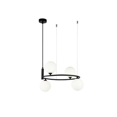 Luminosa Lighting Luminosa Ring Ceiling Pendant Lamp Black, 4 Light, G9 - image 1