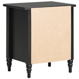 Wyld And Coco Oak And Elm Pine Wood Bedside Table Nightstand Matte Black 2 Drawers Retro Finish - thumbnail 5