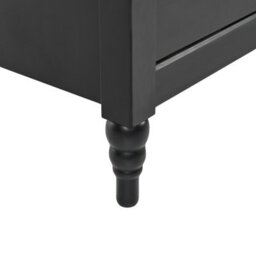 Wyld And Coco Oak And Elm Pine Wood Bedside Table Nightstand Matte Black 2 Drawers Retro Finish - thumbnail 7