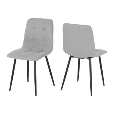 Seconique Fenton Indoor Dining Chair (Pack Of 4) - L54 X W44 X H86.5 Cm - Light Grey Fabric - image 1