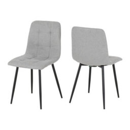 Seconique Fenton Indoor Dining Chair (Pack Of 4) - L54 X W44 X H86.5 Cm - Light Grey Fabric - thumbnail 1
