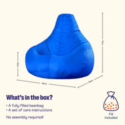Icon Dalton High Back Adult Gaming Indoor Outdoor Bean Bag Chair, Blue - thumbnail 6