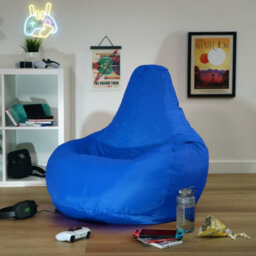 Icon Dalton High Back Adult Gaming Indoor Outdoor Bean Bag Chair, Blue - thumbnail 2