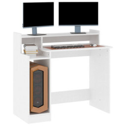 Vidaxl Desk With Led Lights White 97X45X90 Cm Engineered Wood - thumbnail 7