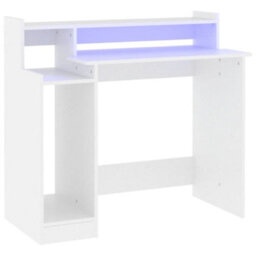Vidaxl Desk With Led Lights White 97X45X90 Cm Engineered Wood - thumbnail 2
