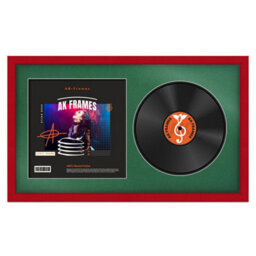 "30X17"" Red Modern Vinyl Record Frame With Emerald Mount For 12 Inch Lp Album Cover & Disc - Ak Frames" - thumbnail 1