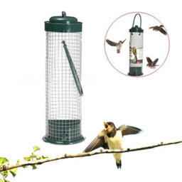 23Cm 10 Pack Green Outdoor Hanging Bird Feeder Wild Bird Peanut Seed Nut Feeder Hanger Bird Supplies Standing Feeder Tableware - thumbnail 3