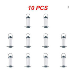 23Cm 10 Pack Green Outdoor Hanging Bird Feeder Wild Bird Peanut Seed Nut Feeder Hanger Bird Supplies Standing Feeder Tableware - thumbnail 1