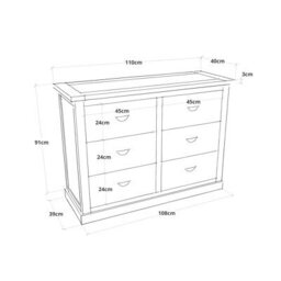 Cabinet Bits Tirolo 6 Drawer Chest Of Drawers Brass Cup Handle - thumbnail 8