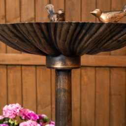 Samuel Alexander 81Cm Bronze Effect Garden Patio Bird Bath With Bird Sculptures - thumbnail 5