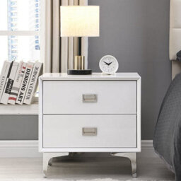 Furniture in Fashion Mayfair High Gloss Bedside Cabinet With 2 Drawers In White - thumbnail 2