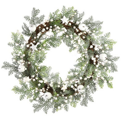 Dibor 50Cm Shooting Star Orchard Xmas Festive Decor Front Door Wreath Christmas Wreath - image 1