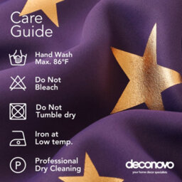 Deconovo Blackout Thermal Insulated Noise Reducing Curtains, Gold Star Foil Printed Curtains W46 X L90 Inch, Purple Grape, 1 Pair - thumbnail 7