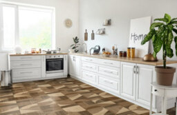 Abstract Wood Block Vinyl By Remland (Dark Funky Oak, 4M X 4M) - thumbnail 4