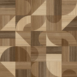 Abstract Wood Block Vinyl By Remland (Dark Funky Oak, 4M X 4M) - thumbnail 1