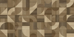 Abstract Wood Block Vinyl By Remland (Dark Funky Oak, 4M X 4M) - thumbnail 2