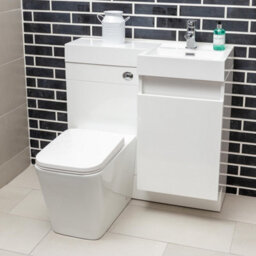 Plum&clay Solstice Gloss White Right Hand Bathroom Vanity Basin & Wc Unit Combination (W)900mm (H)890mm - thumbnail 3