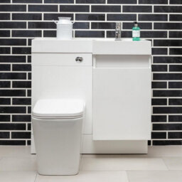 Plum&clay Solstice Gloss White Right Hand Bathroom Vanity Basin & Wc Unit Combination (W)900mm (H)890mm - thumbnail 2