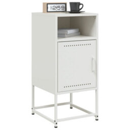 Berkfield Bedside Cabinets 2 Pcs White 36X39X78 Cm Steel - thumbnail 4