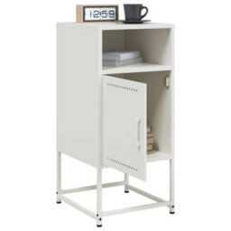 Berkfield Bedside Cabinets 2 Pcs White 36X39X78 Cm Steel - thumbnail 3