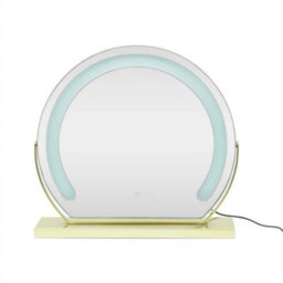 Large Gold Led Illuminated Free Standing Vanity Mirror Dressing Room Stand Light