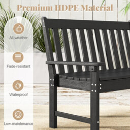 Costway Outdoor 2-Person Garden Bench Patio Lounger Ergonomic Loveseat W/ Backrest - thumbnail 6