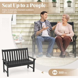 Costway Outdoor 2-Person Garden Bench Patio Lounger Ergonomic Loveseat W/ Backrest - thumbnail 7