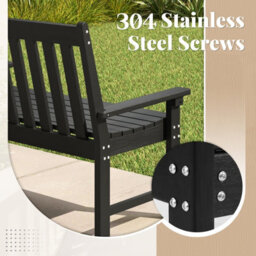 Costway Outdoor 2-Person Garden Bench Patio Lounger Ergonomic Loveseat W/ Backrest - thumbnail 9