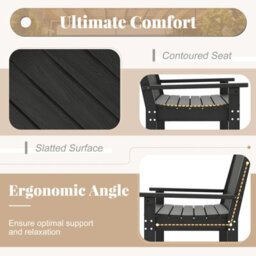Costway Outdoor 2-Person Garden Bench Patio Lounger Ergonomic Loveseat W/ Backrest - thumbnail 8