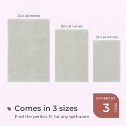 Moonlight Bedding Plush Chenille Bathroom Floor Mat Non-Slip Quick-Dry Absorbent Bathroom & Doorway Shower Rug White 60X90 Cm - thumbnail 6