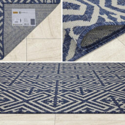 Homeart Outdoor Rugs Easy Cleaning Area Rugs For Balcony,garden,picnic,uv Weather Resistant D.blue Cream, 140 X 200 Cm - thumbnail 5