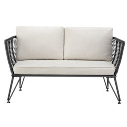 Tectake Garden Furniture Set Sundo - 2 Armchairs, Sofa, Thick Cushions, Removable Cushion Covers - Anthracite - 1 - thumbnail 9