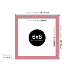 6X6 Pink Picture Frame (15.2 X 15.2Cm) Poster, Photo, Artwork, Gallery Wall Or Print - thumbnail 3