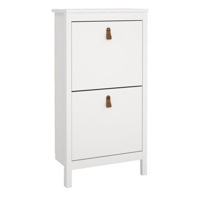 Furniture To Go Barcelona Shoe Cabinet 2 Flap Door White - image 1