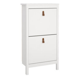 Furniture To Go Barcelona Shoe Cabinet 2 Flap Door White