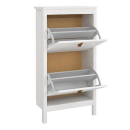 Furniture To Go Barcelona Shoe Cabinet 2 Flap Door White - thumbnail 7