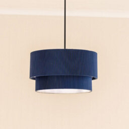 Valuelights Mason Ruched Crinkle Blue Fabric Two Tier Ceiling Floor Table Lamp Shade And Bulb (D)31Cm