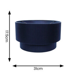 Valuelights Mason Ruched Crinkle Blue Fabric Two Tier Ceiling Floor Table Lamp Shade And Bulb (D)31Cm - thumbnail 4