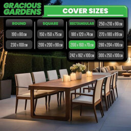 Gracious Gardens Rectangular 200X160X70Cm Outdoor Patio Waterproof Garden Furniture Cover, Weatherproof Rattan Sofa Protector - thumbnail 4