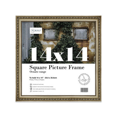 14X14 Champaign Ornate Picture Frame (35.6 X 35.6Cm) Poster, Photo, Artwork, Gallery Wall Or Print