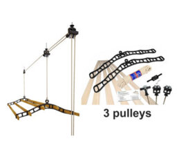 6 Lath Victorian Ceiling Mounted Black Clothes Airer Kit With Additional Pulley  - 1.9M Long By Lowenergie - thumbnail 3