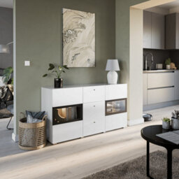 Arte Baros Sideboard Cabinet 132Cm In White Gloss - Elegance Meets Functionality - W1320mm X H700mm X D390mm
